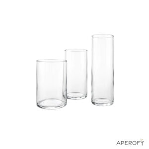 Vaas cilinder transparant (set 3 stuks)
